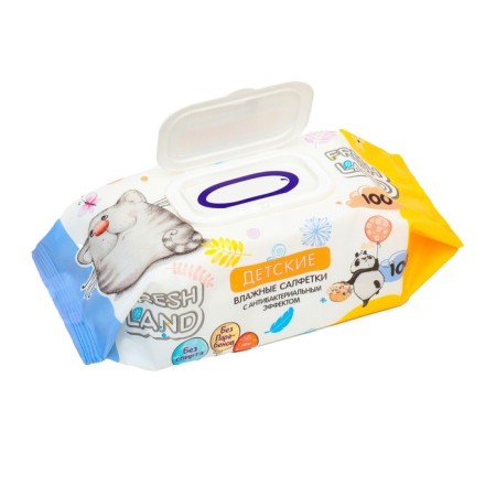 Wet napkins for children "Freshland" with an antibacterial effect, 100 pcs-3