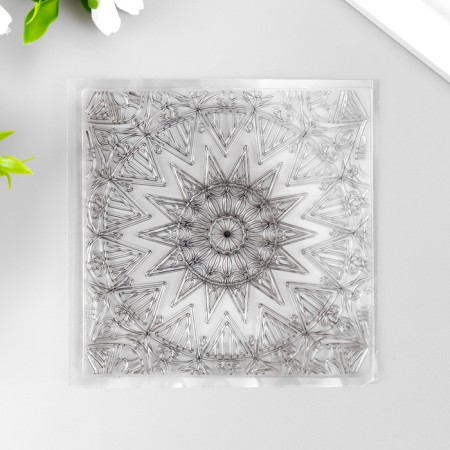 Stamp for creativity Silicon "Geometric Flower" 10x10 cm-2