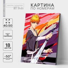 Picture on numbers on canvas with a subframe 