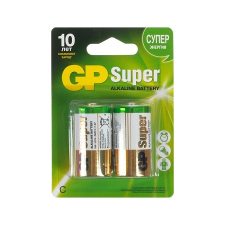 Battery Alkalin GP Super, C, LR14-2BL, 1.5V, blister, 2 pcs.-1