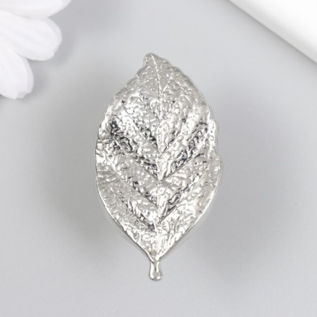 Handle for the casket metal "leaf" silver 5.2x2.8 cm
