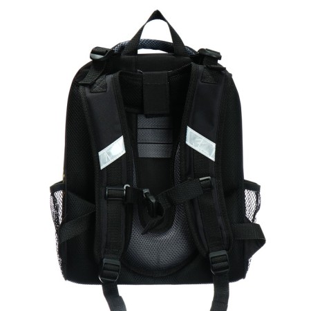 School backpack 38 x 30 x 16 cm, ergonomic back, Stavia "rally", black-4
