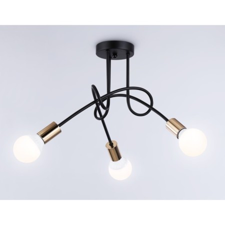 Lamp ceiling in the style of Ambrella Light, Loft, TR80415, 3HE27, black color, gold-2