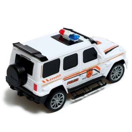 Radio -controlled jeep "Police", works on batteries, white color-2