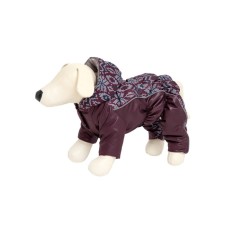 Combinasone for dogs (bitch), insulated, p. 35 (DS 35 cm, Osh 35 cm, OG 46-56 cm), Bordeaux print 1026