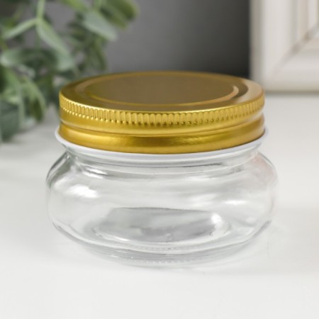 Bank for suppositories glass with a lid "Mini" transparent 100 ml 7x7x5 cm