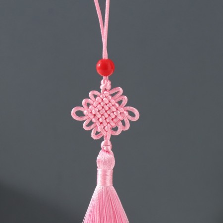 Suspension textiles, plastic "Knot of happiness and infinity" pink 8.5 cm-1