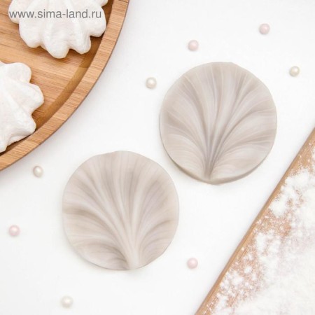 Mold "Geranium leaf", silicone, 2 items, 7.5 × 7 cm, color mix-7