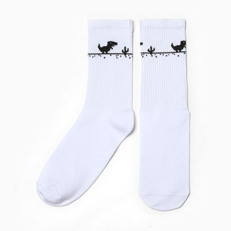 Male socks "Google Dino", white color, rr 25-27