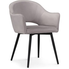 Chair on the Metal Carcass Ouster MR-28 Metal/Velur, Black/Gray 59x59x80 cm