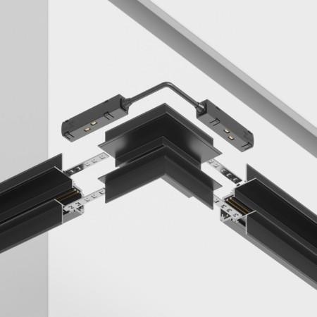 External Corner Connector for the built-in track system Technical tra004OCL-22B, 10x10x8.5 cm, black color is black-3