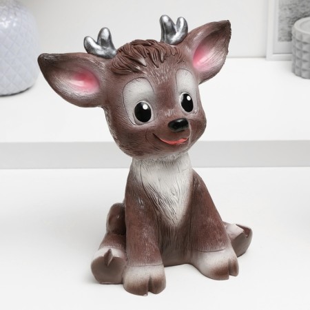 The piggy bank "joyful deer" brown, 24cm