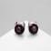 Earms with enamel "Monster" with horns, black-pink color