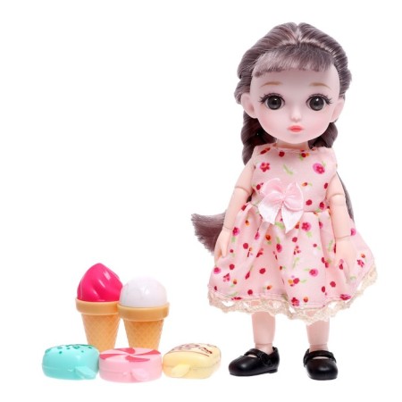 Fashionable hinge doll "Alena on a walk" with accessories, mix-1