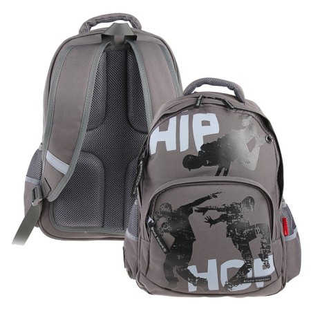 School backpack Bruno VisConti, 40 x 30 x 16 cm, ergonomic back, "hip-hop", dark gray