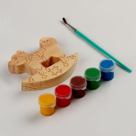 Set for painting "Dog-rocking" with a contour, with paints and a brush in a bag-1