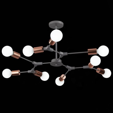 Ceiling EVOLUCE lamp. Sle106403-09. Palare. 9x60 watts, E27, 89x89x35.5 cm, gray color, pink gold-1