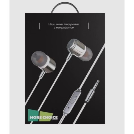 Headphones More Choice G51, microphone, vacuum, 105 dB, 32 Ohm, 3.5 mm, 1.2 m, white-3