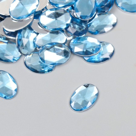 Decor for creativity Plastic "Rhil of oval. Light-blue" set of 150 pcs 1x1.4 cm
