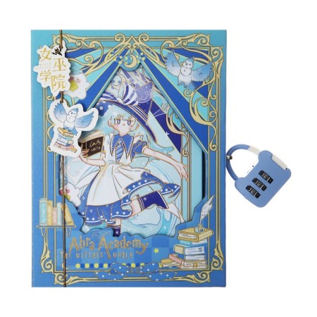 Notebook in a gift box A6, 96 sheets, a color block, on an anime castle, mix-4