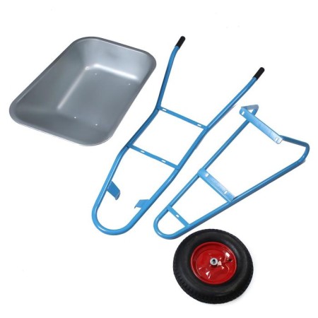 Construction wheelbarrow, single -wheeled: cargo/p 180 kg, volume of 100 l, blue pens-7