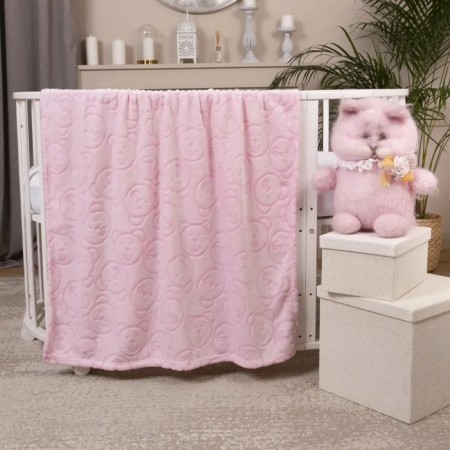 Blanket-worshiped, size 100 × 140 cm, target print, pink