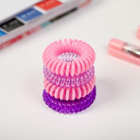 Hair elastic bands Spring "Unicorn", 4 pcs, diam 3.5 cm-2