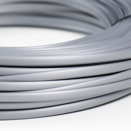 Smooth artificial rattan 8 mm 100 m crescent (silver metallic)-2