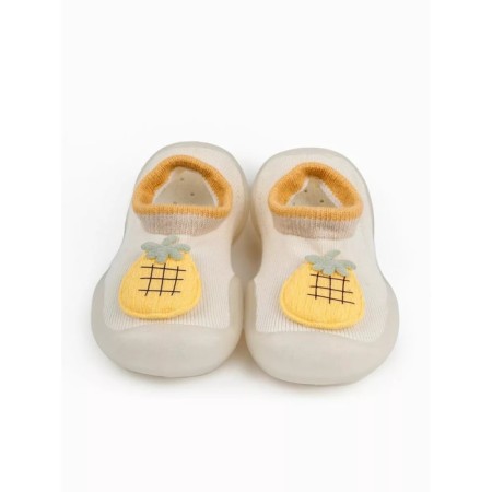 Botins-knees children's first step pure pineApple with a breathing sole, size 23, beige color-2