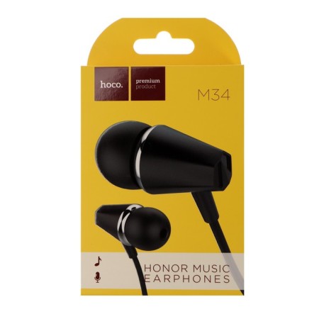 Hoco M34 headphones, wired, vacuum, microphone, jack 3.5 mm, 1.2 m, black-3
