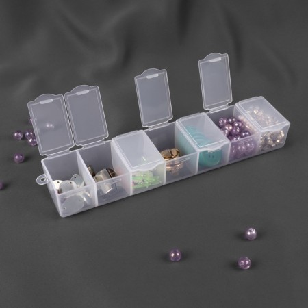 Little things storage container, 19 × 4.5 × 3 cm, with stickers, color transparent