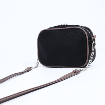 Women's bag over the shoulder, Textura, small size, black color-4