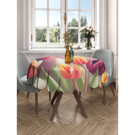 The tablecloth "Field of tulips", round, Saten, d = 150 cm-2