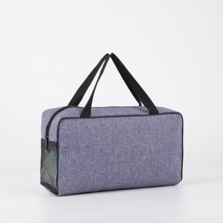 Cosmetic bag with a grid, blue color