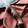 Caucasian knife, tourist "Viking" with scabbard, steel - 40x13, burned nut, 14.5 cm