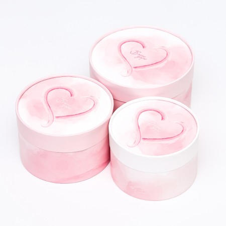 A set of hats 3 in 1 "Heart", hooked, 16 x 10, 14 x 9, 13 x 8.5 cm-3