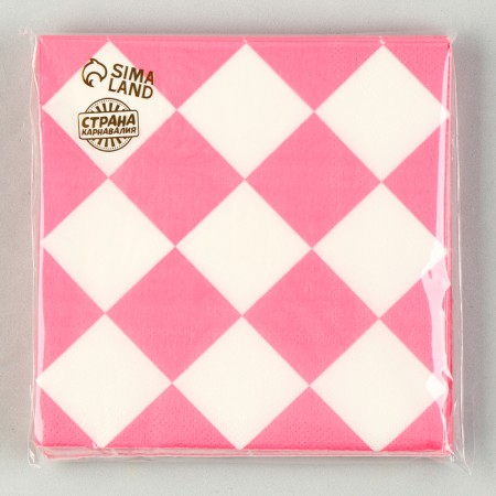 Paper Napkins "Pink Rombics" 33x33 cm, set 20 pcs.-3