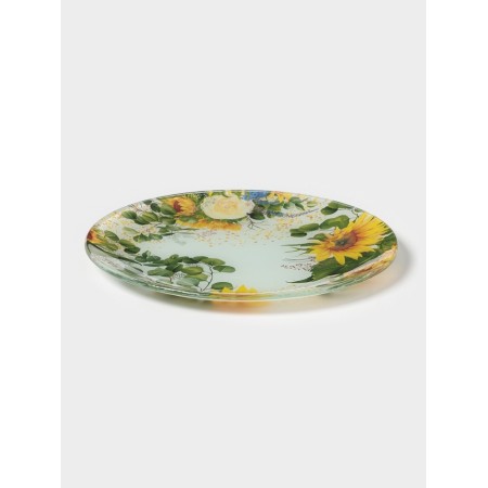 Plate Pirozhkaya share "Sunflower", D = 18 cm, glass, drawing-1
