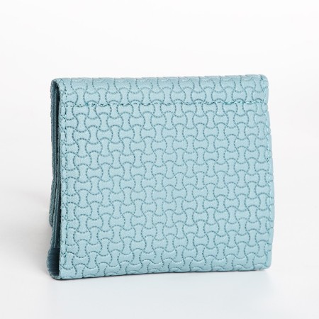 Women's wallet on the button, blue color-1