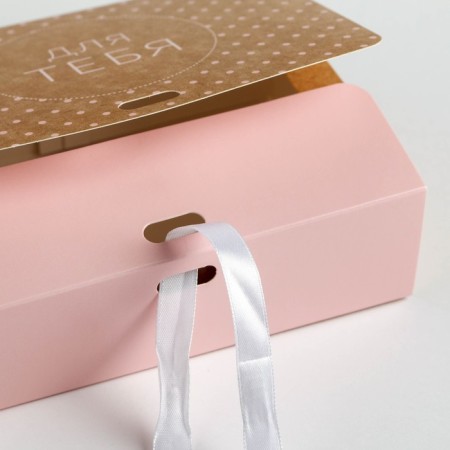 Gift folding box, packaging, “for you”, 16.5 x 12.5 x 5 cm, without tape-3