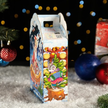 Gift box "Santa Claus and Hares", 16 x 7.5 x 26 cm-3