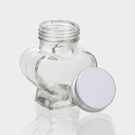 Glass jar for spices with a plastic lid "Heart", 60 ml, 6 × 3.9 × 7.5 cm-1