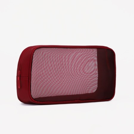 Cosmetic bag with lightning, burgundy color