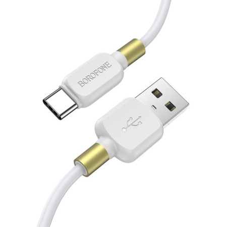 Cable Borofone BX59, Type -C - USB, 2.4 A, 1 m, tPE braid, white-1