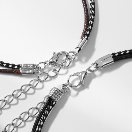 Bracelets "Demetrons" Mom and daughter, black-brown color with black silver and copper, l = 19 cm-5