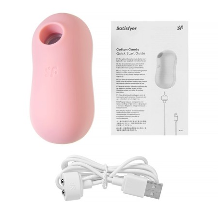 Vacuum-wave contactless stimulator of the Satiffyer Cotton Candy clitoris, silicone, pink color-19