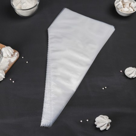 Set of confectionery disposable bags 25 pcs, 50 cm, transparent color-3
