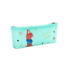 School Penal on a zipper turquoise dog