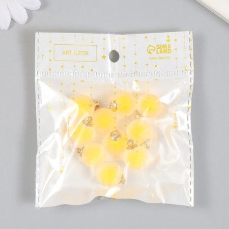 Acrylic Sharl Suspension "Matte Yellow Ball 2.1x1.6 cm-3