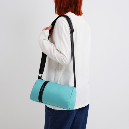 Youth bag with zipper, turquoise color